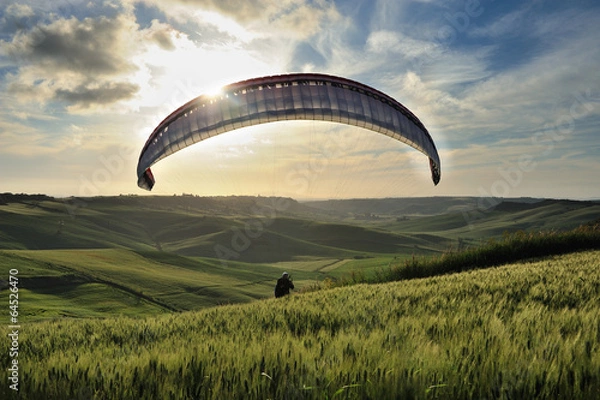 Fototapeta Paraplending silhouette