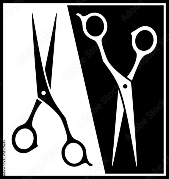 Fototapeta black and white scissors silhouette