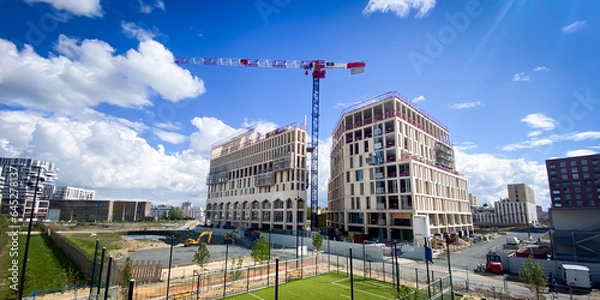 Obraz New office and apartment buildings under construction in the Euratlantique district in Bordeaux, France