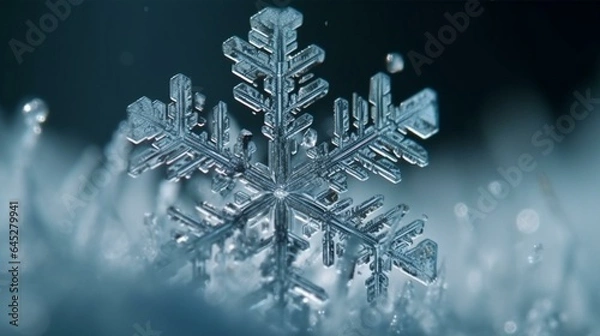 Obraz Snowflake Symphony Intricate Patterns Up Close