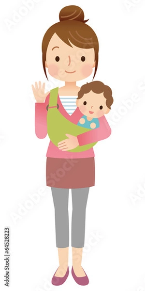 Fototapeta 赤ちゃんと母親