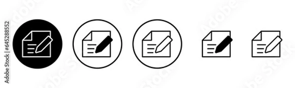 Fototapeta Note icon set illustration. notepad sign and symbol