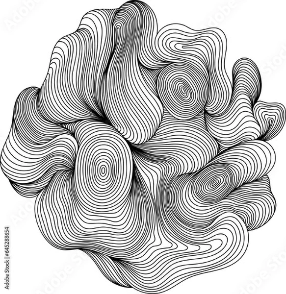 Fototapeta Abstract shape hand drawn line . Ink painting style composition for decoration or background.