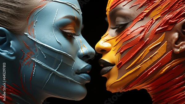 Fototapeta Diversity, expressing yourself through makeup in a creative way