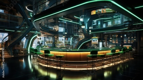 Obraz futuristic bar interior