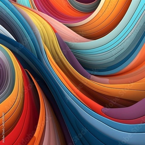 Fototapeta Abstract multi coloured curved shape 