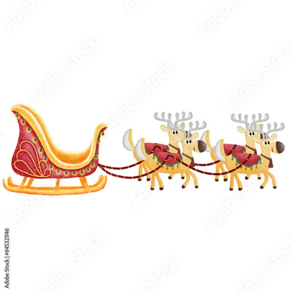 Fototapeta Empty Santa sleigh 