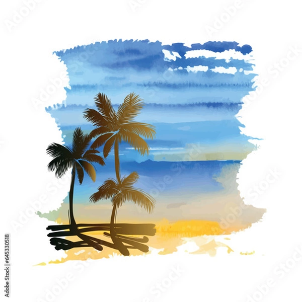 Obraz sea palm trees beach 1