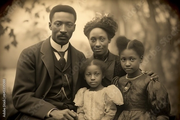 Obraz antique portrait of an African American family