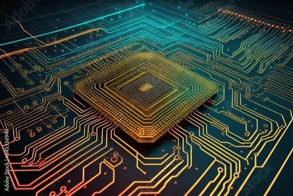 Obraz Background technology future electronics made with Generative AI