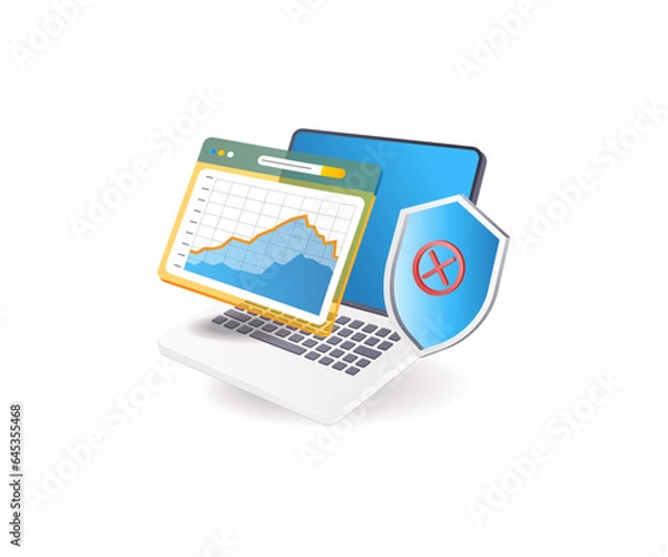 Fototapeta Business analysis security warning