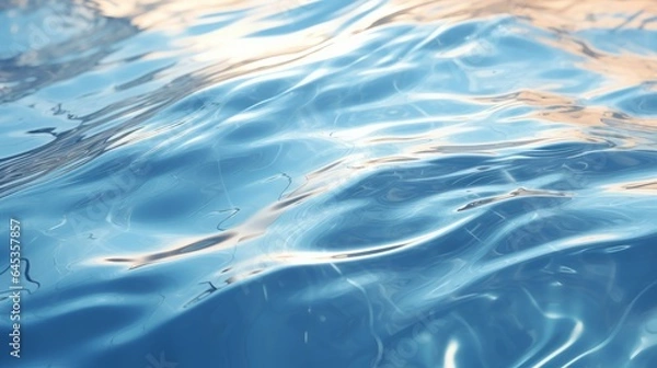 Fototapeta The shimmering and reflective surface of a serene body of water