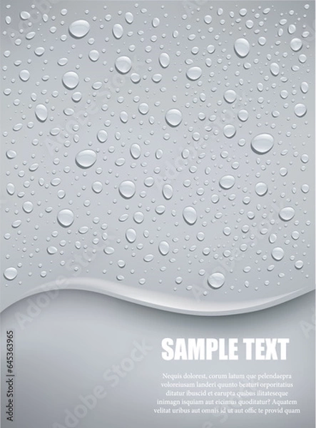 Obraz water drops on grey background	