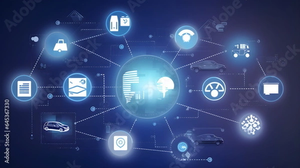 Obraz Connected Devices, Smart Devices, Smart Home - Generative AI