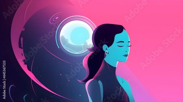 Fototapeta Virtual Assistant Illustration, Generative AI