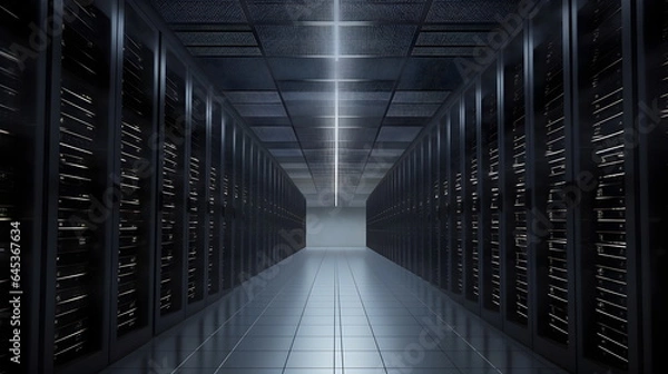 Obraz Data Center with Servers - Generative AI