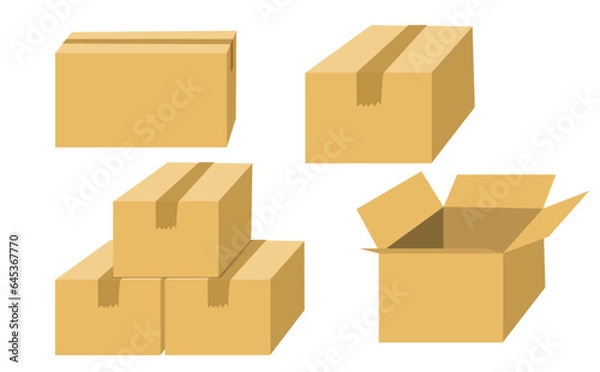 Obraz 荷物の配送に使うダンボールのイラスト