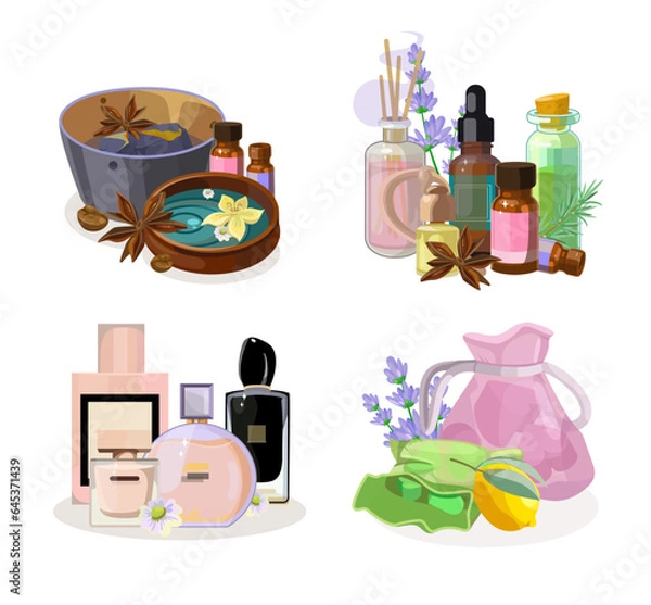 Obraz Collection of Illustrations of Aromatic Accessories