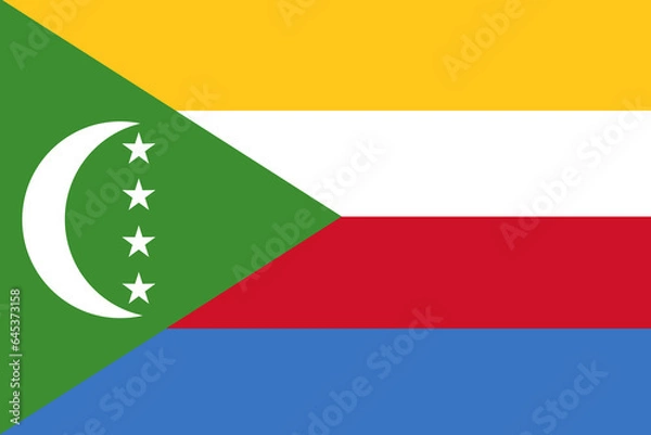 Fototapeta Flag of Comoros.National symbols of Comoros.Icon of Comoros.