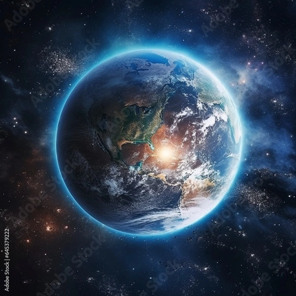Fototapeta Planet earth in outer space