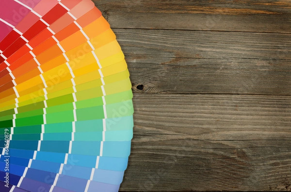 Obraz Color palette on the wooden background