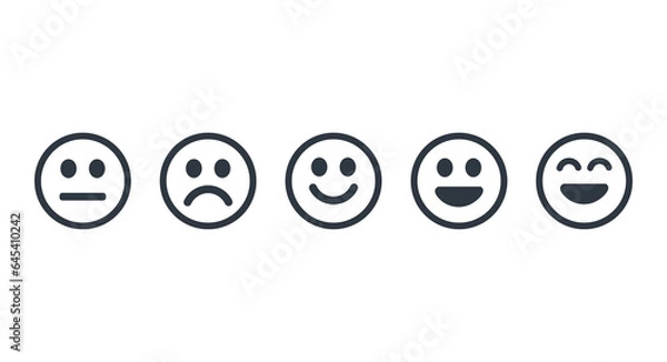 Obraz Monochromatic Feedback Faces Symbol
