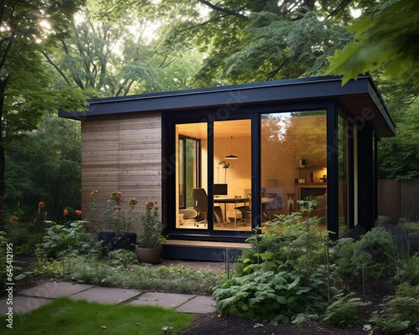 Fototapeta ADU (accessory dwelling unit), aka tiny house or studio