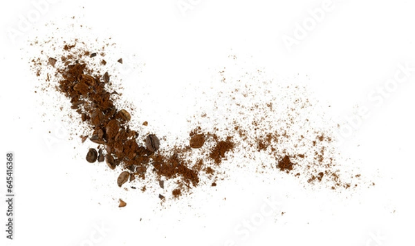 Fototapeta coffee ground and beans