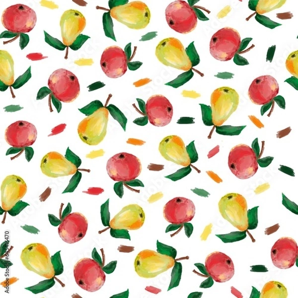 Fototapeta Seamless pattern with apples
