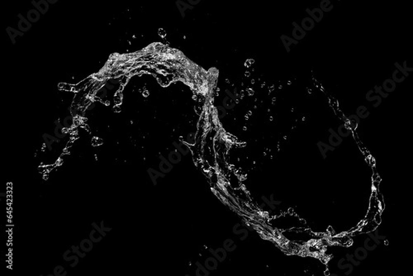 Obraz Water splash isolated on black background.