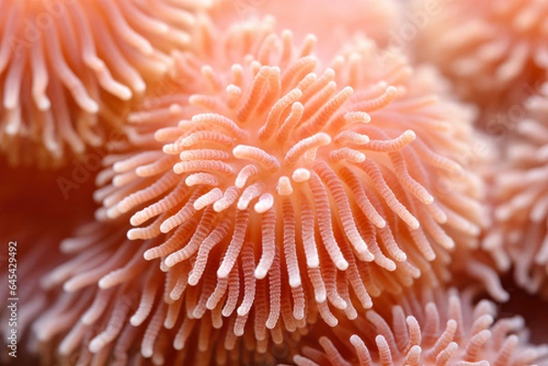 Fototapeta Unveiling the Mesmerizing Intricacies: A Captivating Glimpse into the Microscopic Wonders of Marine Life, Revealing the Exquisite Beauty and Diversity of Coral Reefs in their Fragile Undersea