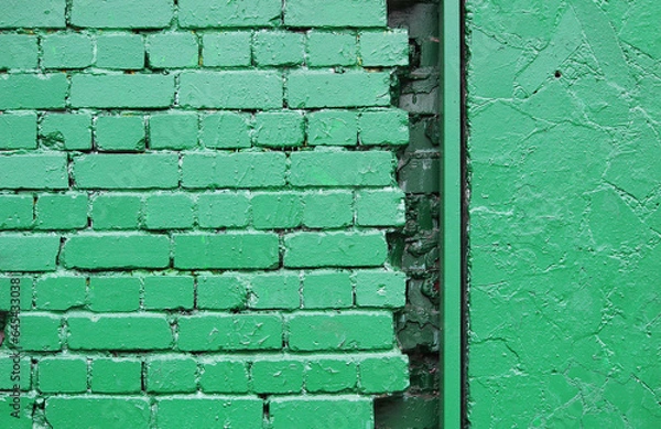 Obraz St Patricks Day green brick wall background.