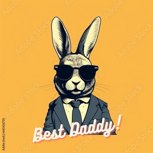 Obraz Best daddy Bunny. Generative AI.