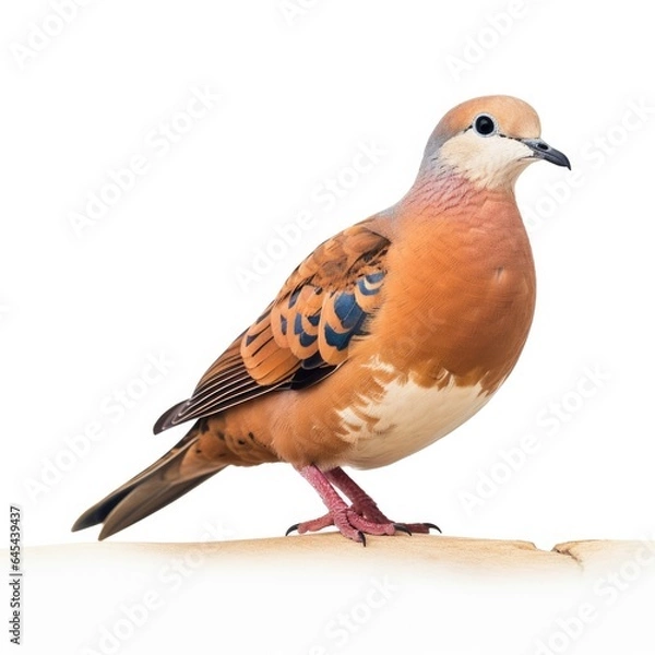 Fototapeta Ruddy ground dove bird isolated on white background.