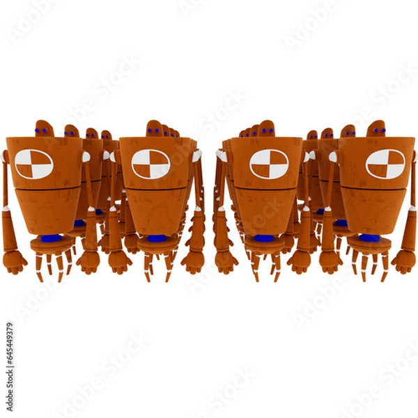 Fototapeta 3d render robot character army