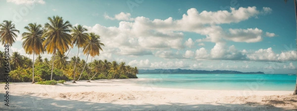 Obraz Beautiful tropical beach banner.