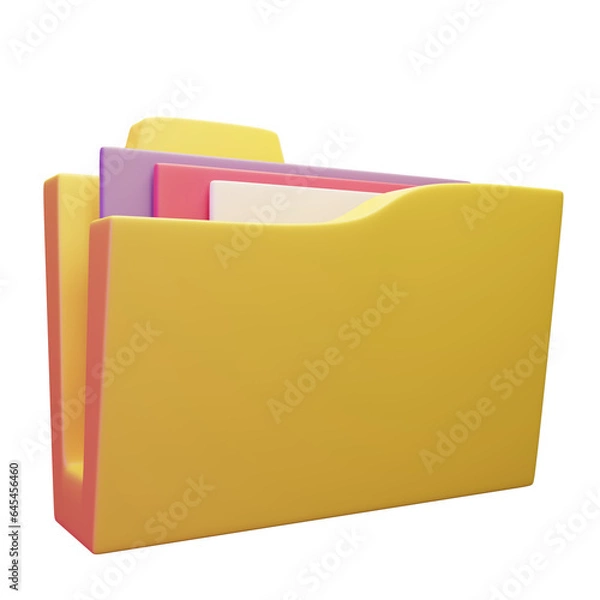 Obraz Folder 3d icon rendering illustration,