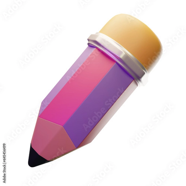 Obraz 3D Pencils rendering illustration element