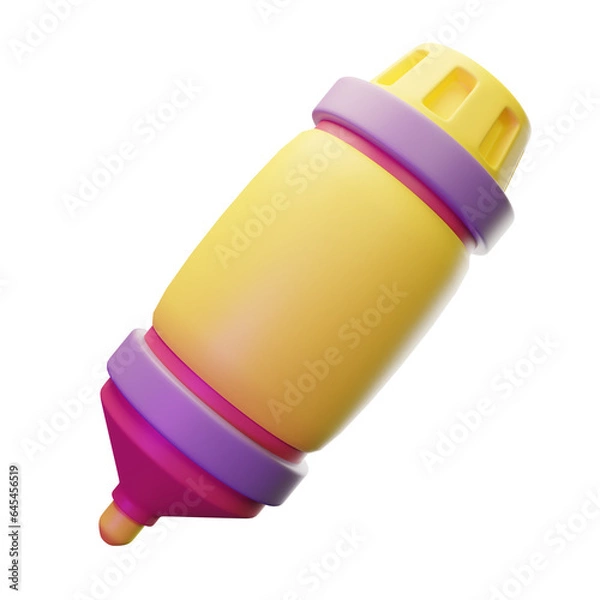 Obraz Cute cartoon 3d marker pen rendering