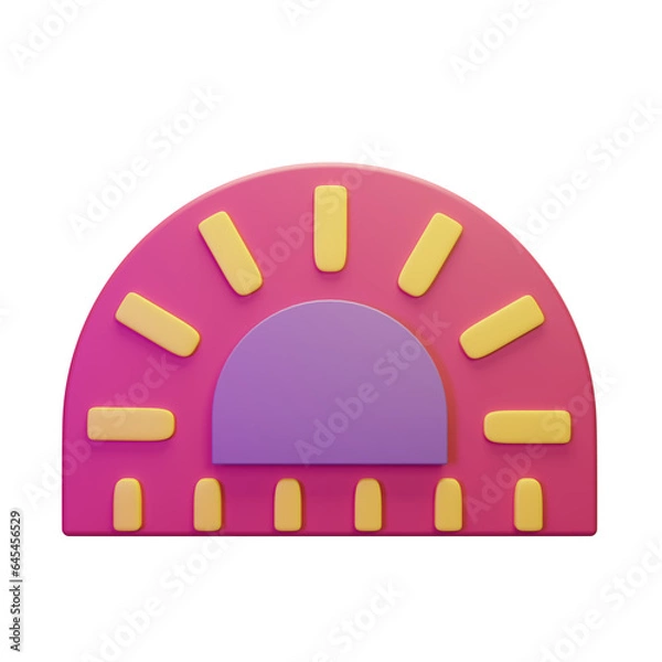 Obraz Protractor 3d rendering icon