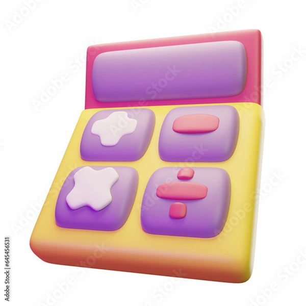Obraz Calculator 3d concept Cartoon render