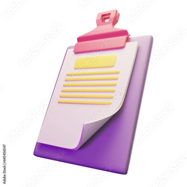 Obraz Clipboard 3d icon rendering illustration