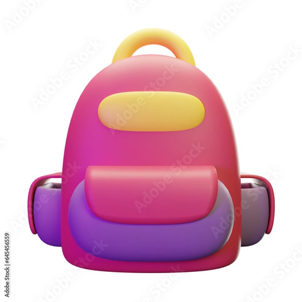 Obraz backpack 3d  icon illustration rendering