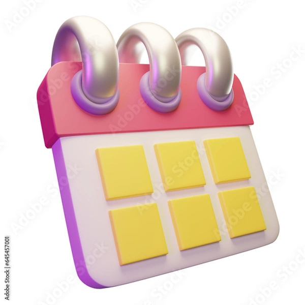 Obraz Minimal 3d calendar icon