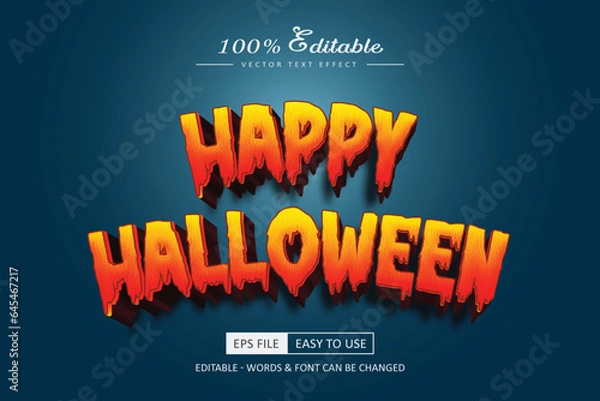 Obraz Happy Halloween Text Effect, Halloween And Cartoon Text Style 