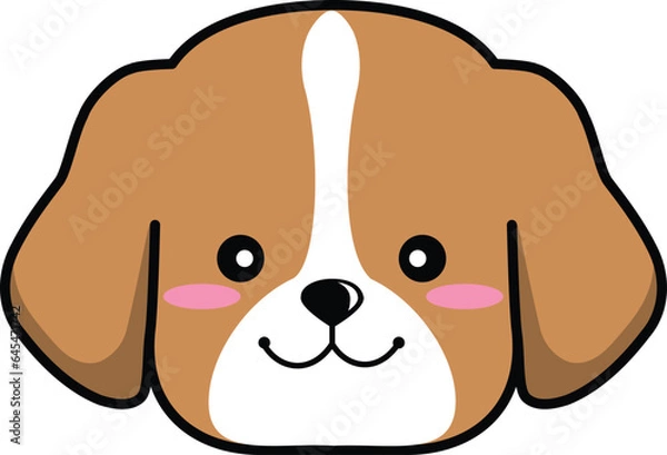 Fototapeta cute element or icon of happy puppy hound dog head vector illustration