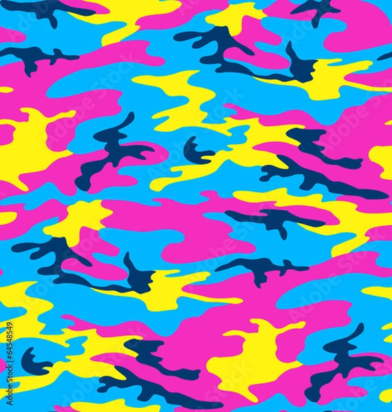 Fototapeta Neon camouflage pattern seamless