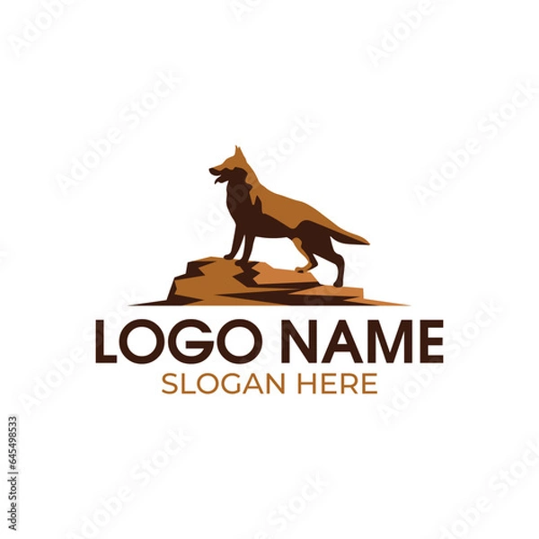 Obraz german shepherd dog logo design