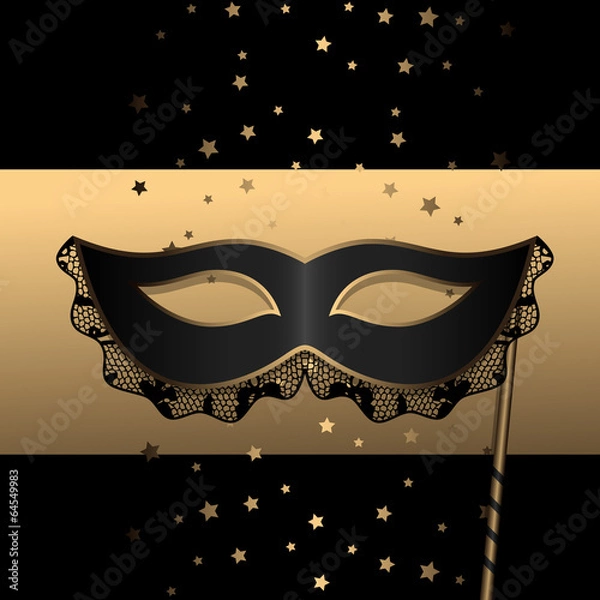 Obraz black mask with lace