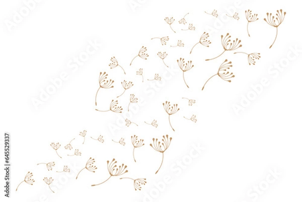Fototapeta Dandelion Flower Logo Design Simple Vector Minimalist Symbol Template